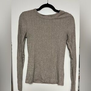 H&M Taupe Textured Knit Top